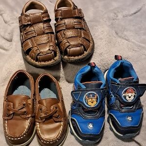 Blue and Brown Kids Shoes Set